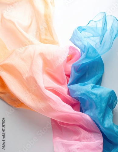 Soft, flowing fabric in pastel shades