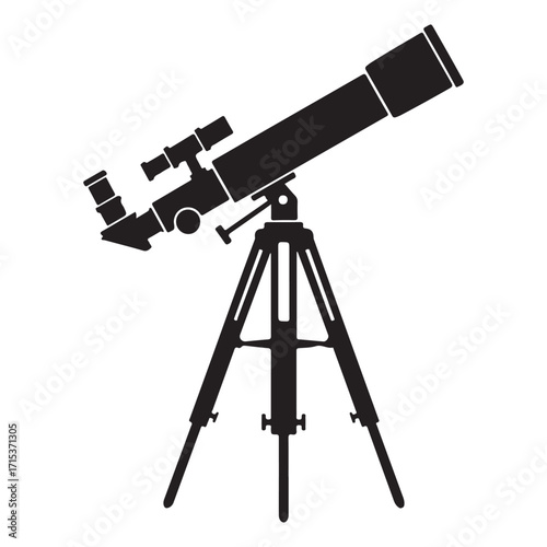 Telescope Silhouette Vector Illustration Design