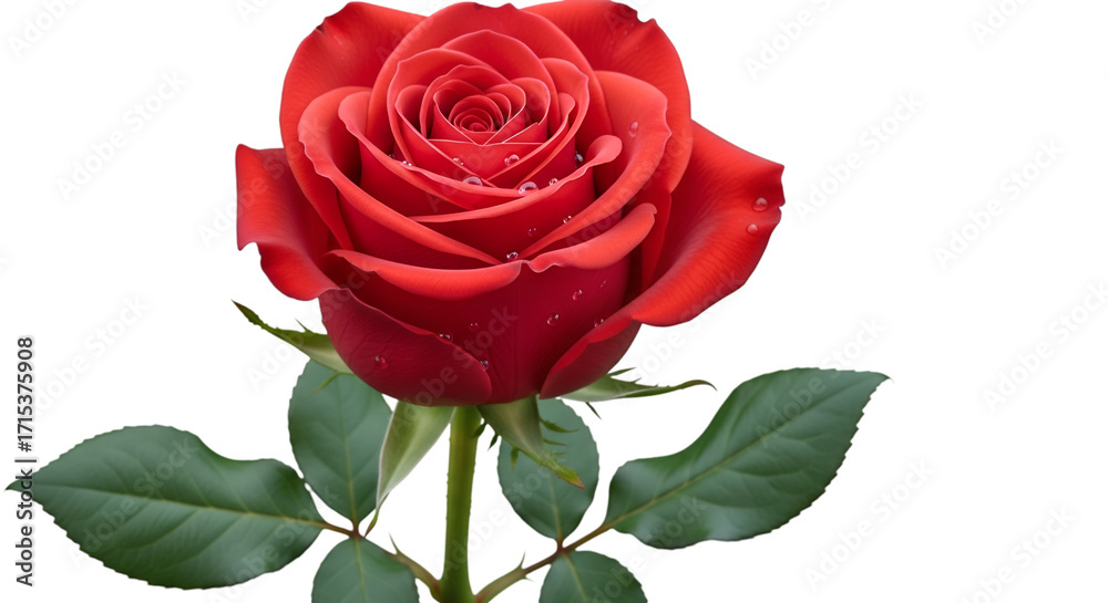 Naklejka premium red rose isolated on white