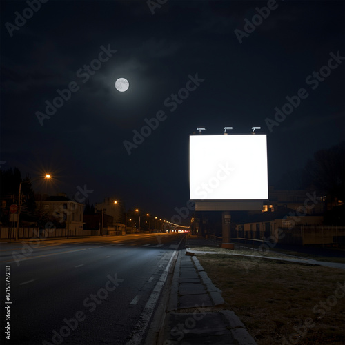 Image mockup of a large billboard on the side of the road