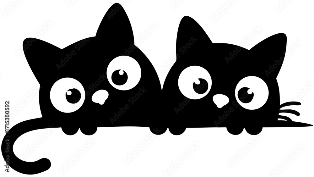 Obraz premium black cat cartoon