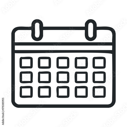 Calendar design for scheduling events and planning activities. Vector hand drawn illustration

