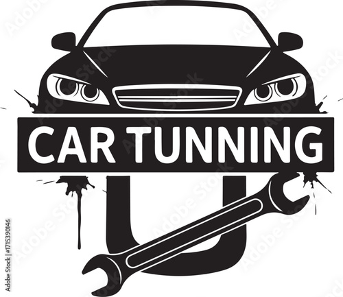 Car tuning workshop service logo silhouette