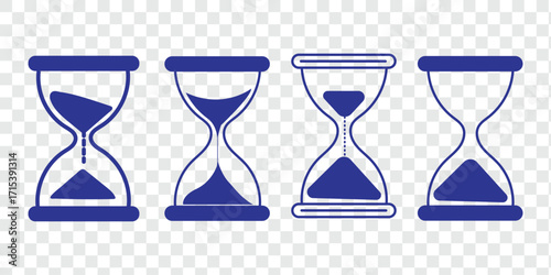 Hourglass icon set representing time management and countdown concept