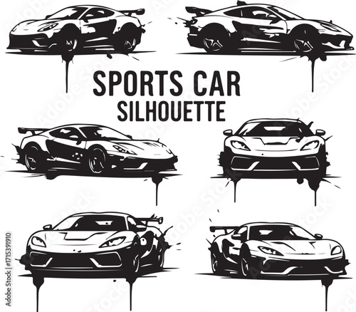 Sports car silhouette collection high performance silhouette