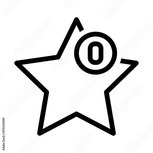 Star with number one icon for mindful achievement