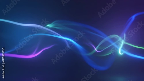 Vibrant seamlessly looping video showcasing liquid-like glowing streaks flowing with smooth, organic motion, creating an abstract energy field background, animation, commercial