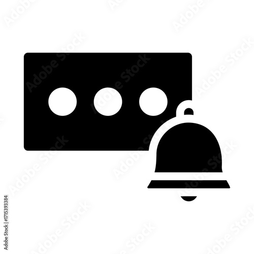 Message with bell glyph icon for controlled notifications
