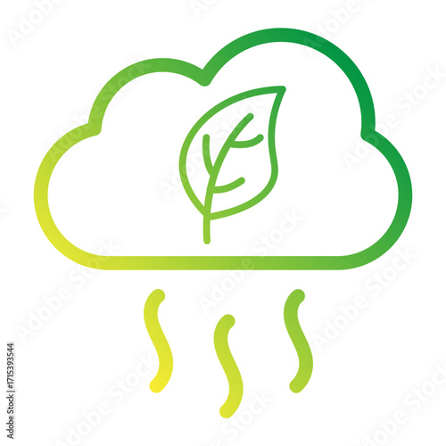 Cloud with leaf gradient icon representing eco mindful digital balance