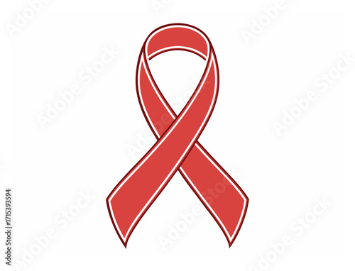 Aids awareness ribbon on a white background for world aids day campaign