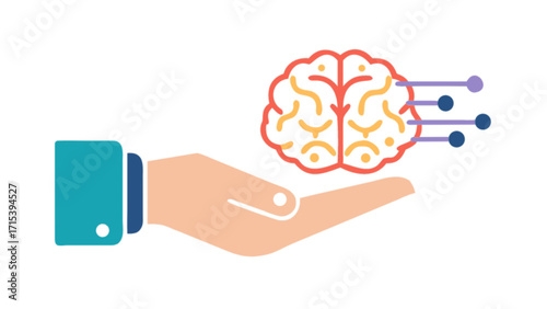 Brain health concept illustration for mental wellness and cognitive function support design idea