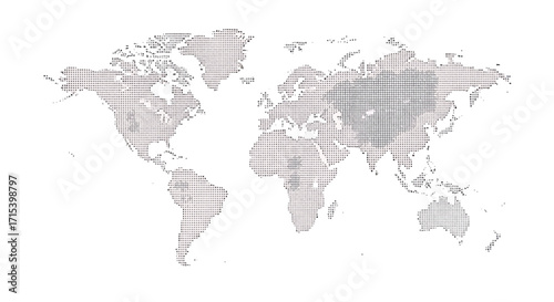 Minimal political world map in light grid style, showing countries and borders with subtle modern educational design.