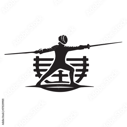 Fencing vector illustration on a white background.Simple design,perfect for various uses.