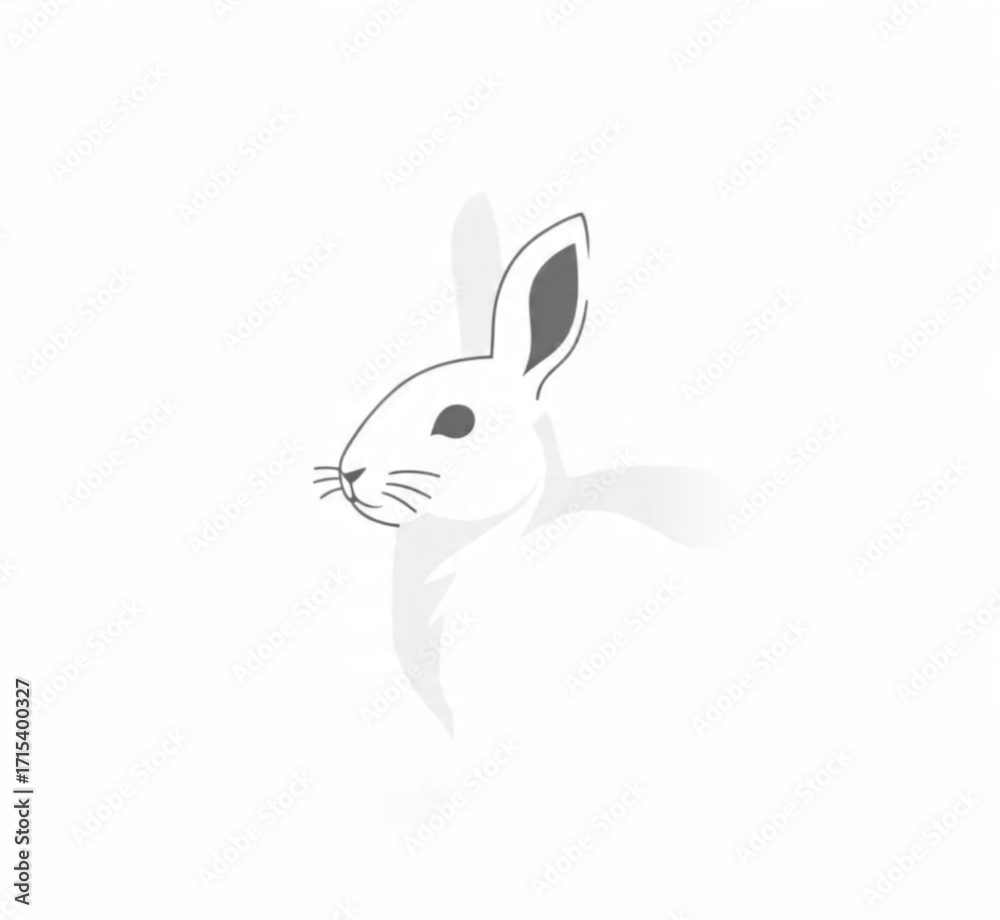 Obraz premium white rabbit on white background