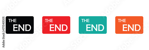 The end button icon. and icon on white background. vector illustration. Eps 10. 