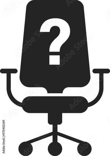 Office chair seat question mark job vacancy black icon