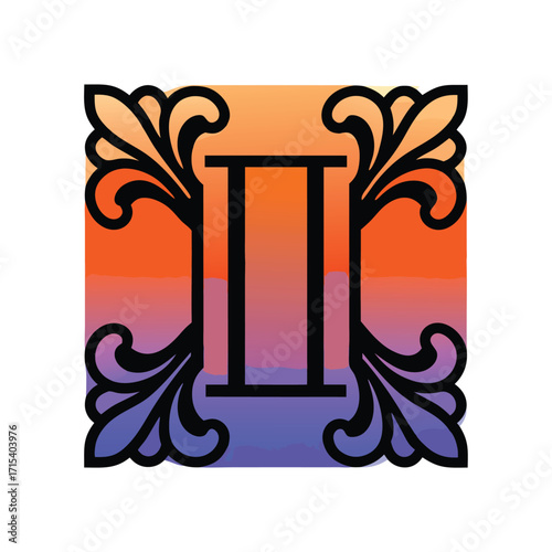 Art Deco Logo with Letter I