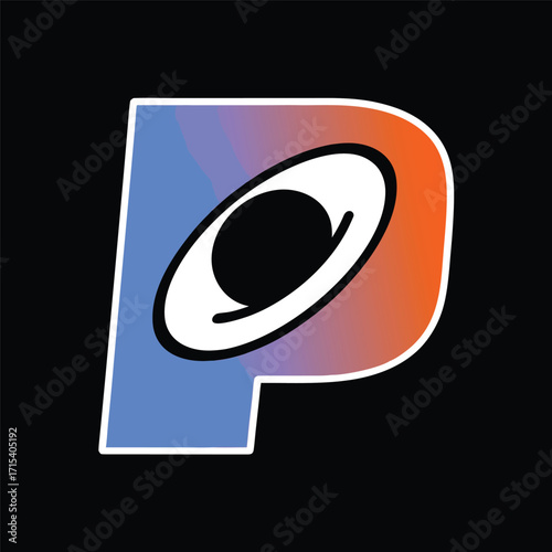 Black Hole Logo with Letter P
