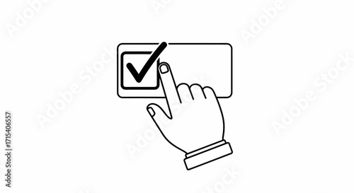Hand Selecting Checkbox Confirmation Check Mark Digital Selection.