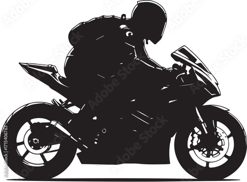 Motorcyclist silhouette speed motion dynamic silhouette