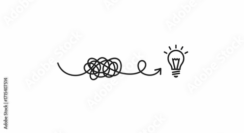 Simplified Idea Process From Chaos to Lightbulb.