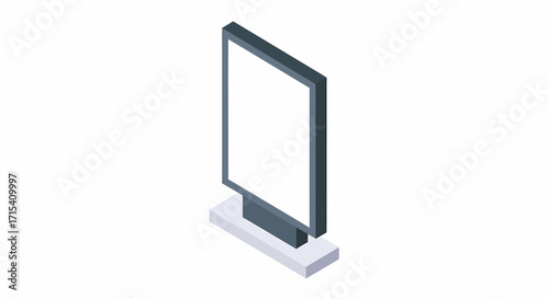 Isometric Illustration of a Blank Outdoor Billboard.
