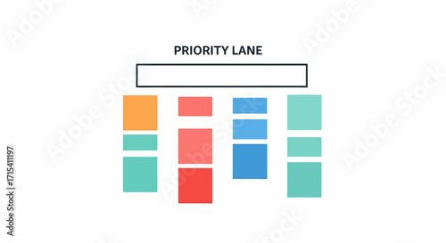 Priority Lane Diagram with Colorful Rectangular Blocks and Header.