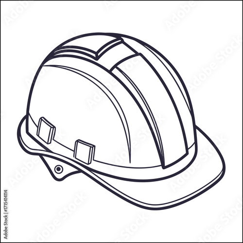 A high-quality vector illustration of an oilfield worker safety helmet, isolated on a white background

