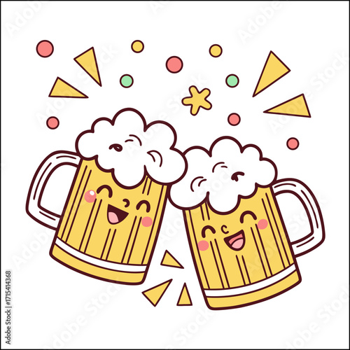 Beer mug celebration icon isolated