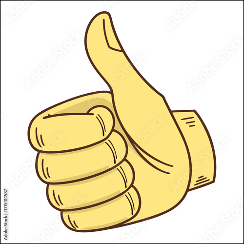 Thumb up icon. hand gesture emoji vector illustration.
