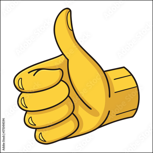 Thumb up icon. hand gesture emoji vector illustration.
