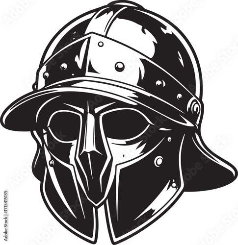 Roman gladiator helmet warrior armor icon silhouette