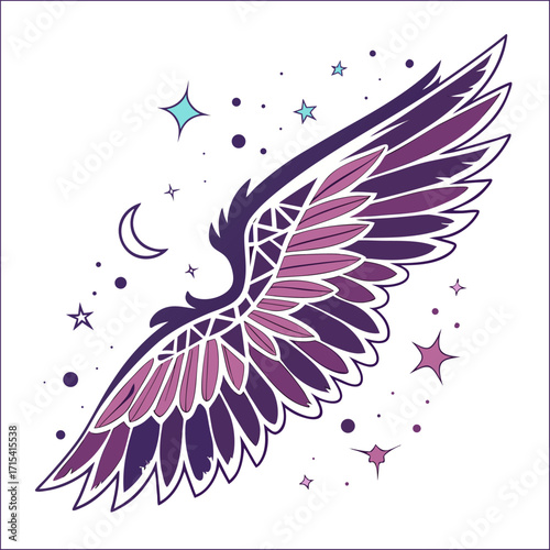 Hand drawn angel wings
