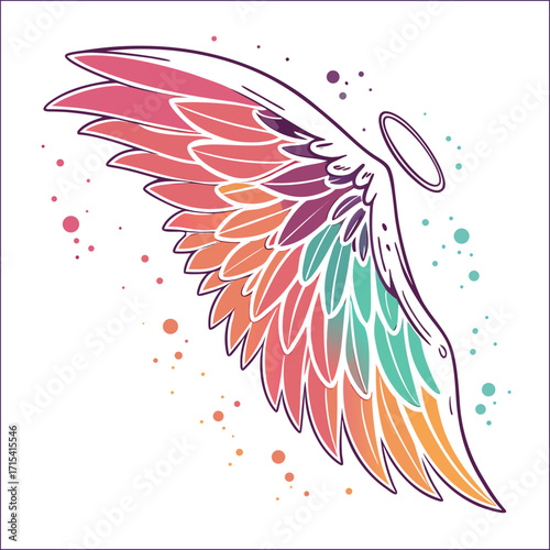 Hand drawn angel wings
