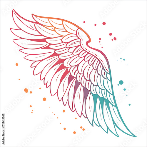 Hand drawn angel wings
