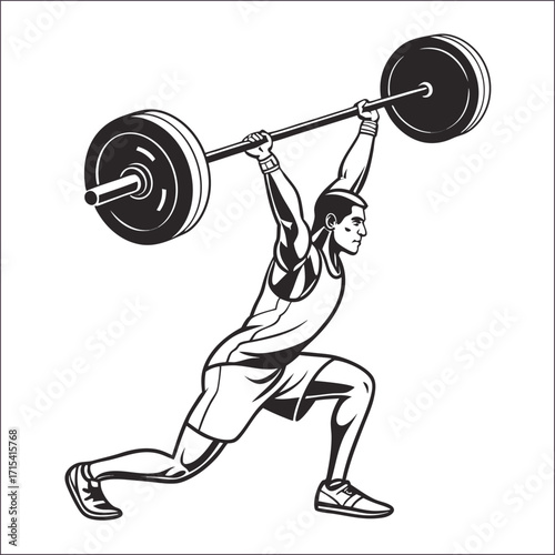 Athlete with barbell