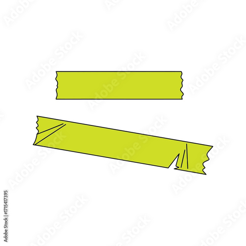 Neon yellow adhesive tape strips for notes and reminders creative crafting and office supply use vector
