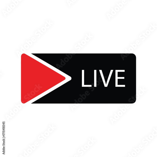 Modern flat icon for live streaming broadcast and online video content play button symbol vector
