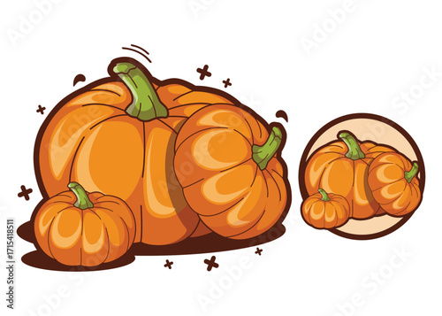 Pumpkin Vegetable Cartoon Design