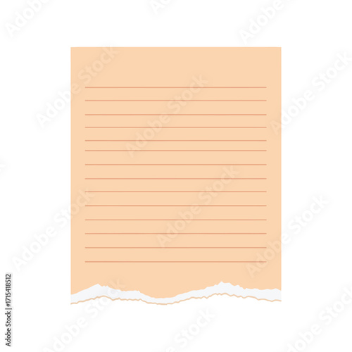 Torn paper sheet textured brown material document page for crafts and design projects vector
