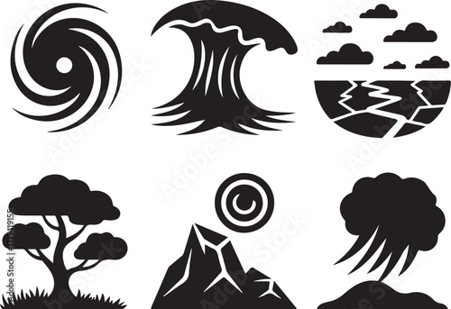 Natural disaster icons alert people to danger