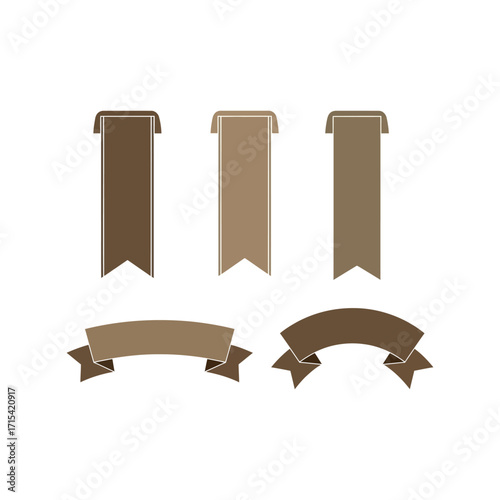Set of vintage style ribbons and banners for design decoration and branding elements vector