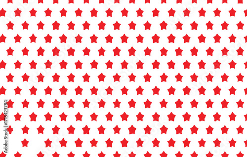 Simple geometric pattern of repeating red five-pointed stars arranged in a symmetrical grid on a white background, a versatile vector design element