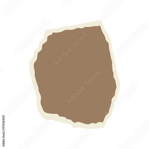 Torn paper fragment brown texture overlay rough edges abstract material element design grunge vector