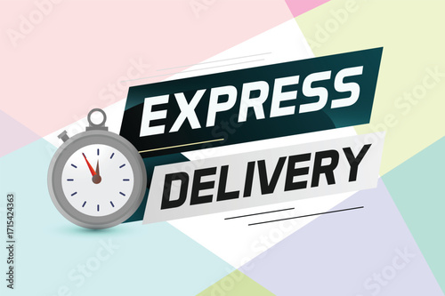 Express delivery word concept vector illustration with stopwatch style for use landing page, template, ui, web, mobile app, poster, banner, flyer, background, gift card, coupon, label
