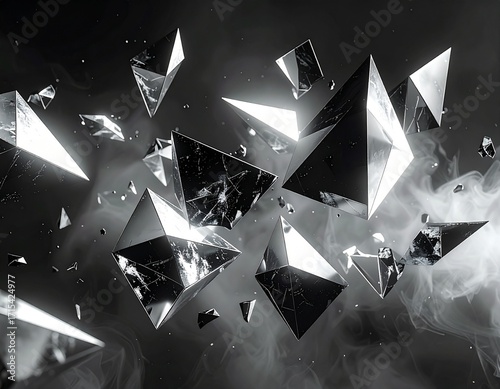 Black White Crystal Facets
