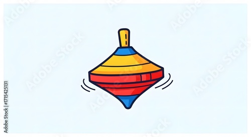 Colorful Spinning Top Toy Illustration.
