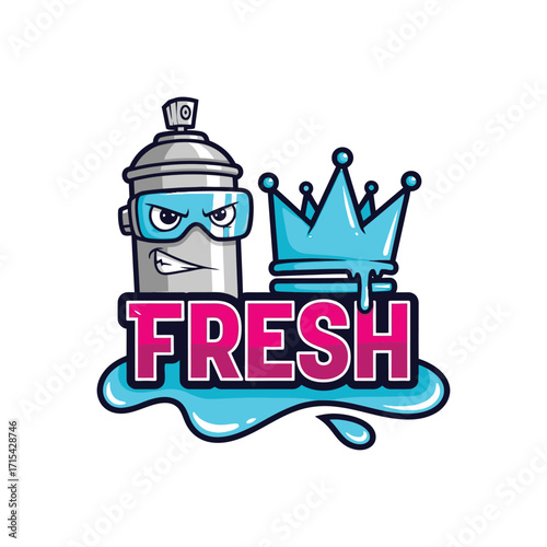 Cool Graffiti Art Spray Paint Crown Design.