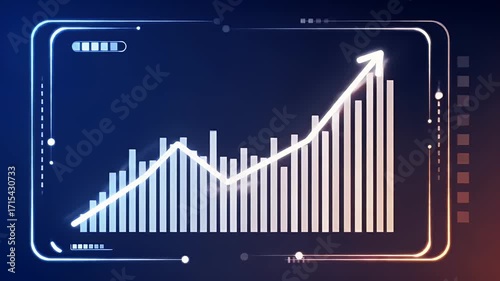 Declining trend depicted on a futuristic interface.