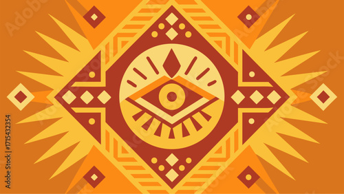 Ethnic tribal pattern light background banner design